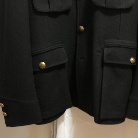 XXL RALPH LAUREN COLLECTION PURPLE LABEL Men Black Gold Button Up Officer Jacket - Picture 7 of 16